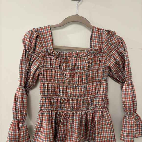 Asos plaid blouse small (GANNI vibes) - Picture 2 of 2